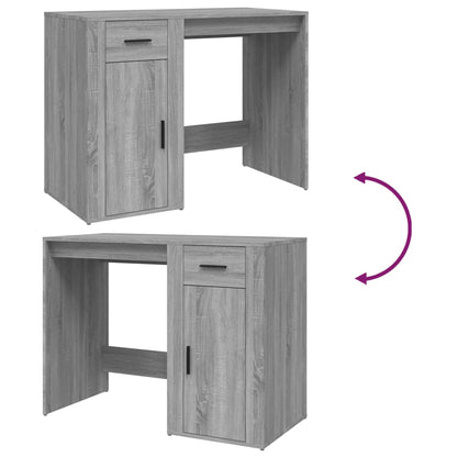 Bureau 100X49X75 Cm Bewerkt Hout Grijs Sonoma Eikenkleurig