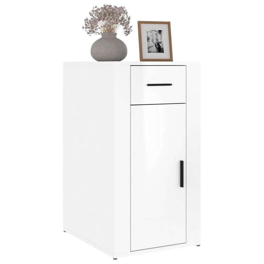 Bureaukastje 40X49X75 Cm Bewerkt Hout Hoogglans Wit