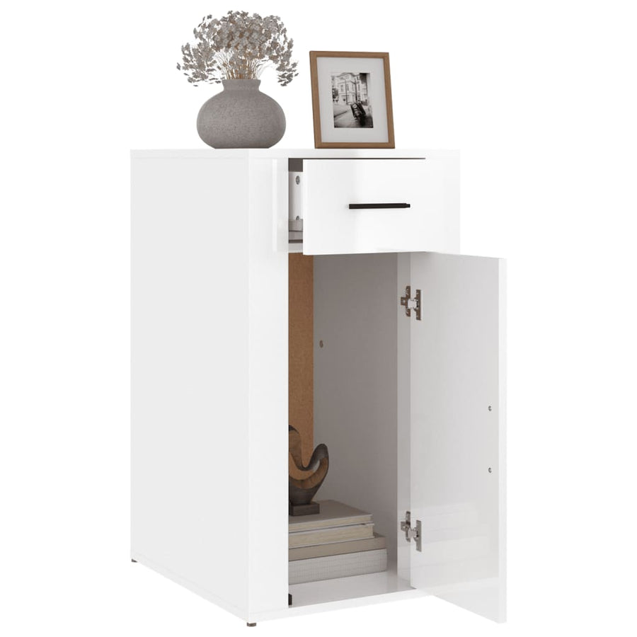 Bureaukastje 40X49X75 Cm Bewerkt Hout Hoogglans Wit