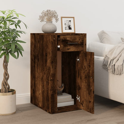 Bureaukastje 40X49X75 Cm Bewerkt Hout Gerookt Eikenkleurig