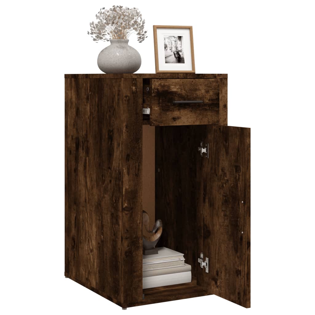 Bureaukastje 40X49X75 Cm Bewerkt Hout Gerookt Eikenkleurig