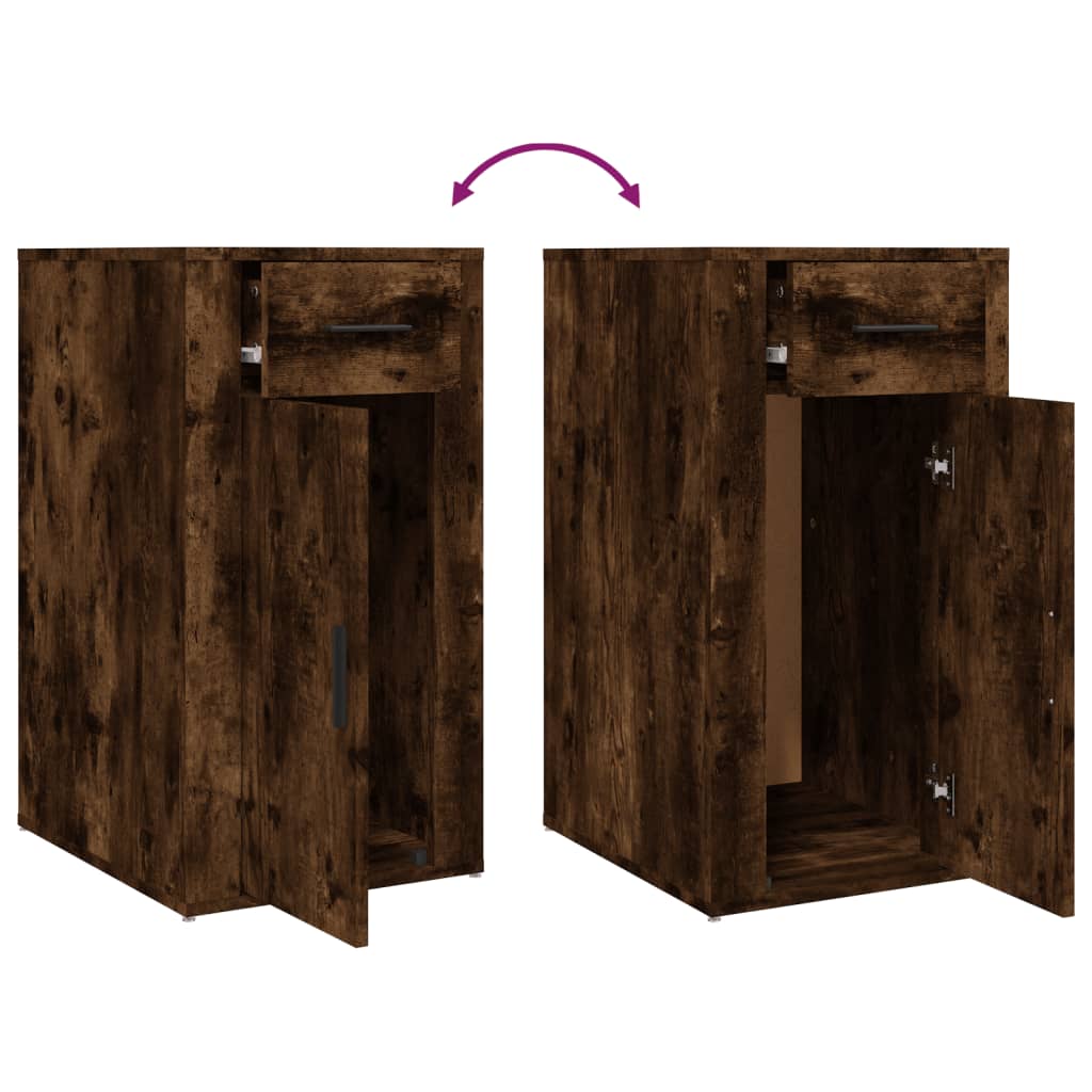 Bureaukastje 40X49X75 Cm Bewerkt Hout Gerookt Eikenkleurig