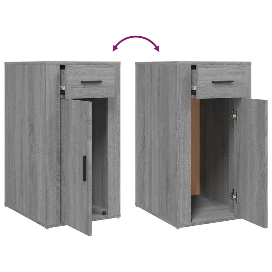 Bureaukastje 40X49X75 Cm Bewerkt Hout Grijs Sonoma Eikenkleurig