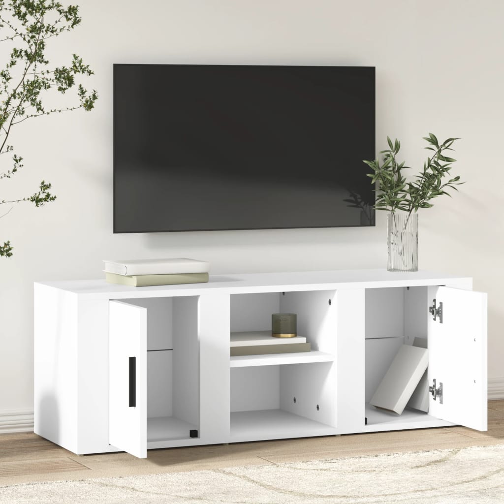 Tv-Meubel 100X31,5X35 Cm Bewerkt Hout Wit