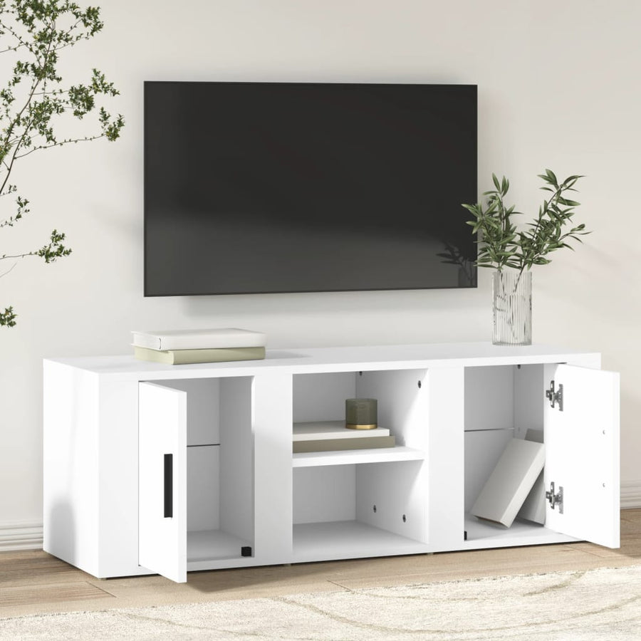Tv-Meubel 100X31,5X35 Cm Bewerkt Hout Wit