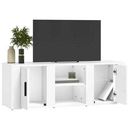 Tv-Meubel 100X31,5X35 Cm Bewerkt Hout Wit