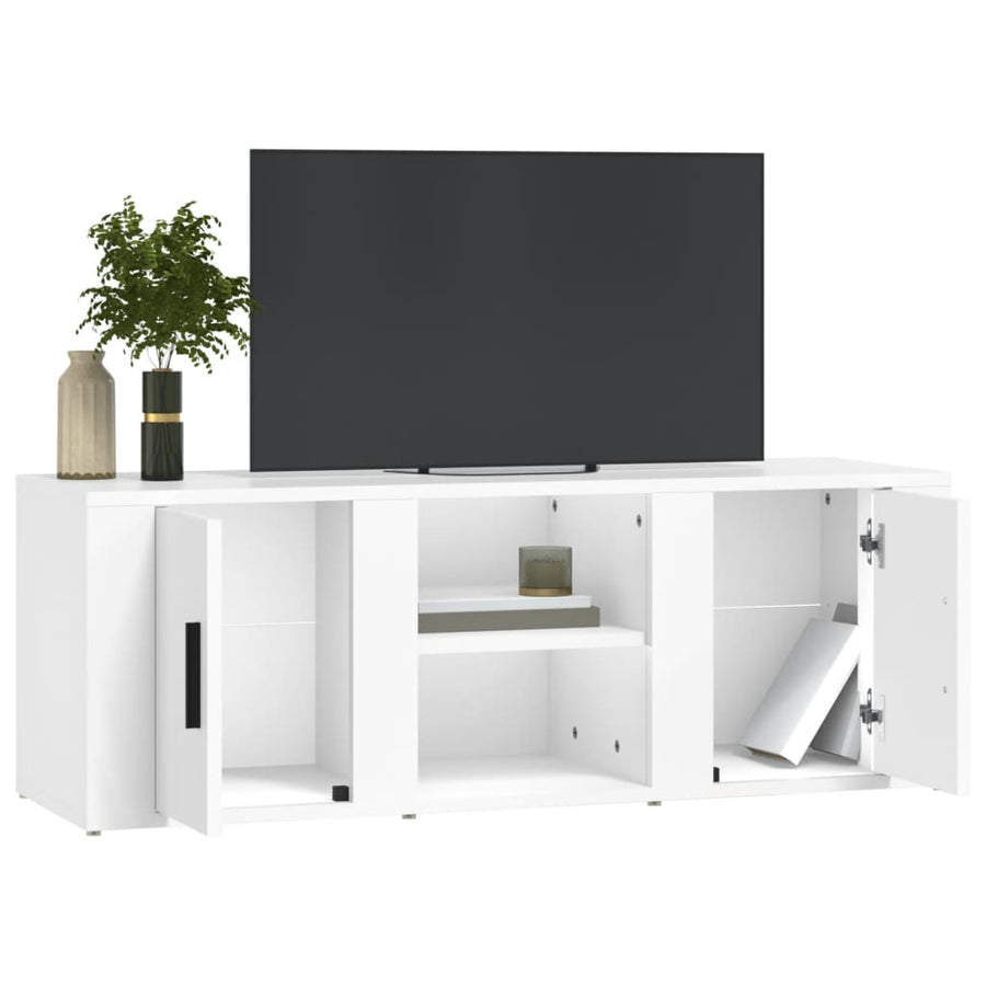 Tv-Meubel 100X31,5X35 Cm Bewerkt Hout Wit