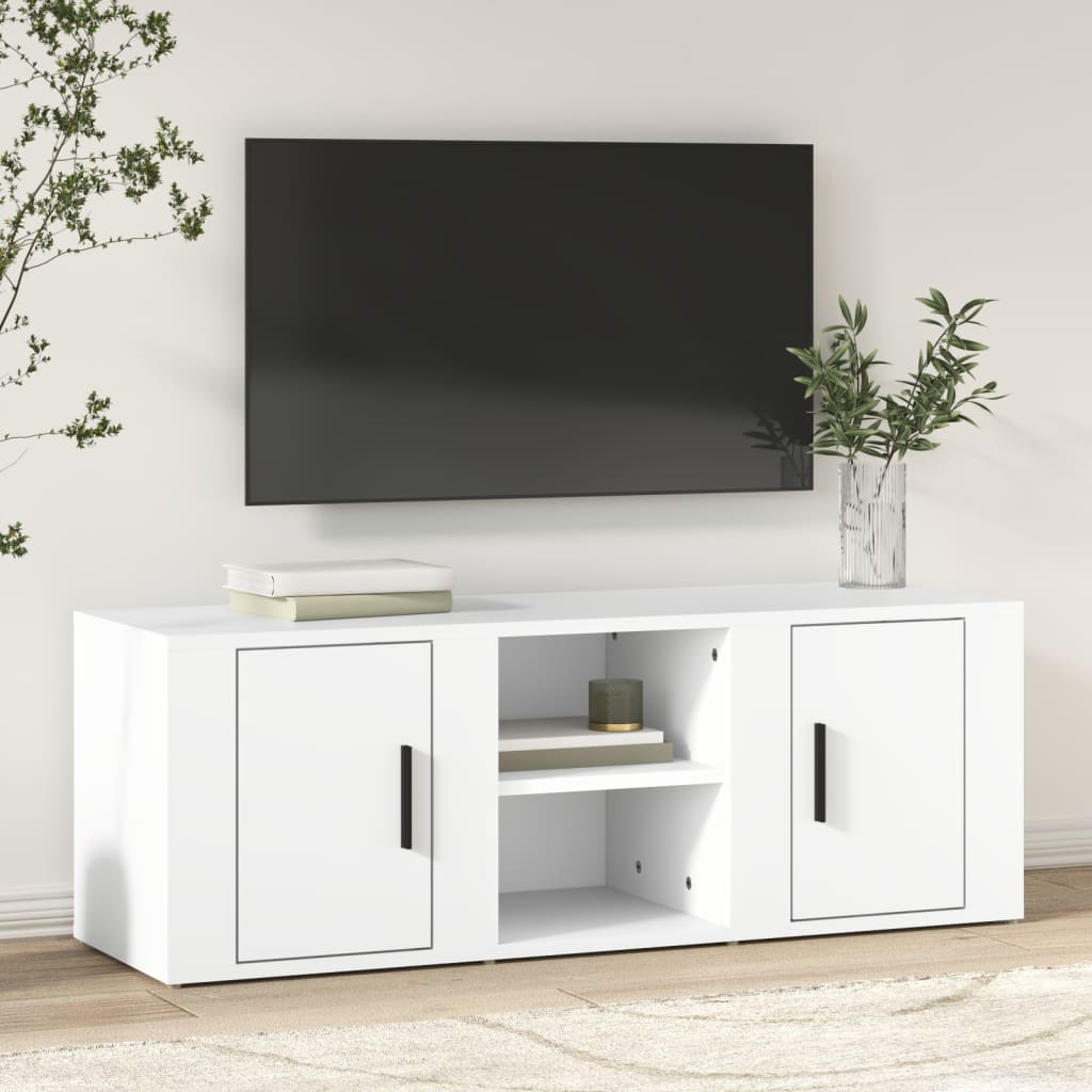 Tv-Meubel 100X31,5X35 Cm Bewerkt Hout Wit