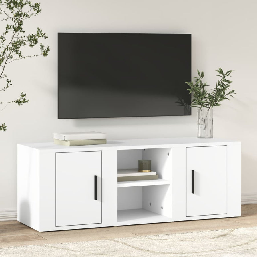 Tv-Meubel 100X31,5X35 Cm Bewerkt Hout Wit