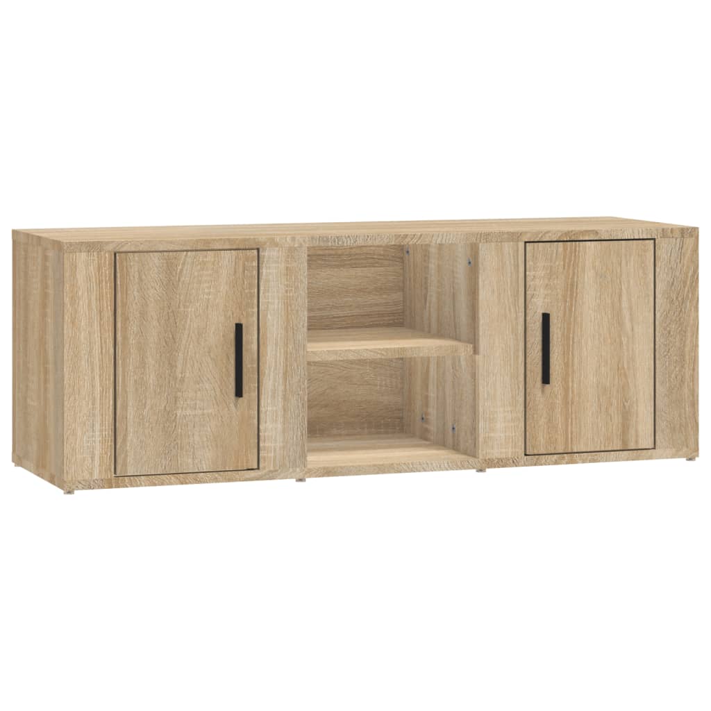 Tv-Meubel 100X31,5X35 Cm Bewerkt Hout Sonoma Eikenkleurig