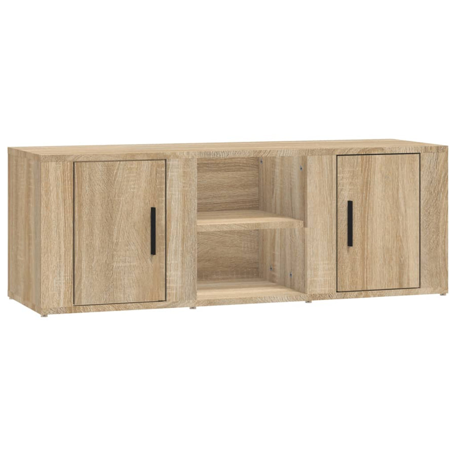 Tv-Meubel 100X31,5X35 Cm Bewerkt Hout Sonoma Eikenkleurig