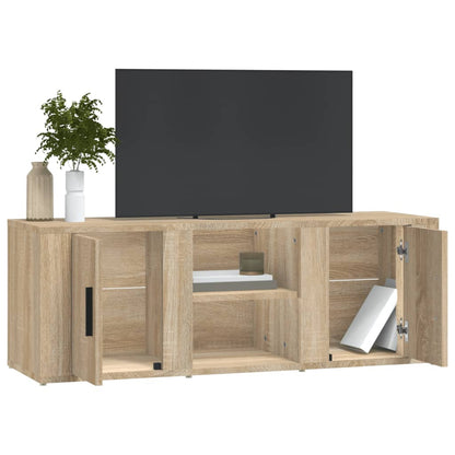 Tv-Meubel 100X31,5X35 Cm Bewerkt Hout Sonoma Eikenkleurig