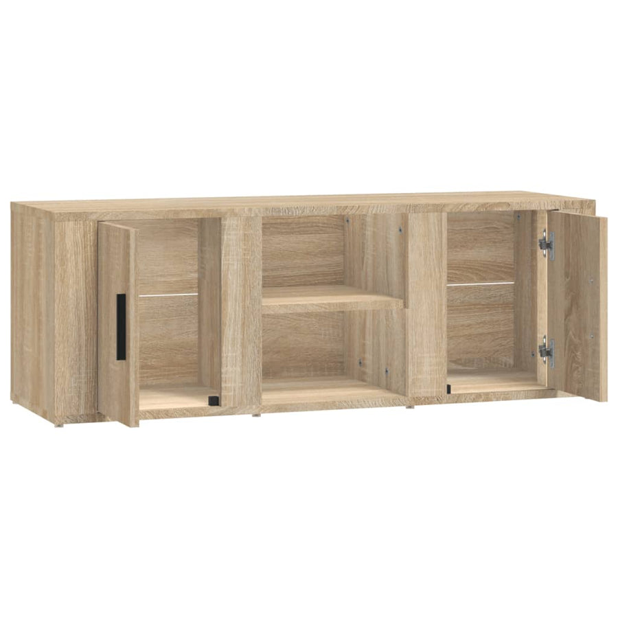 Tv-Meubel 100X31,5X35 Cm Bewerkt Hout Sonoma Eikenkleurig