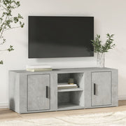 Tv-meubel 100x31,5x35 cm betongrijs bewerkt hout