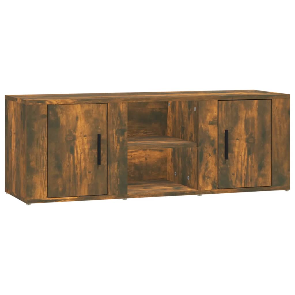 Tv-Meubel 100X31,5X35 Cm Bewerkt Hout Kleurig Gerookt eiken