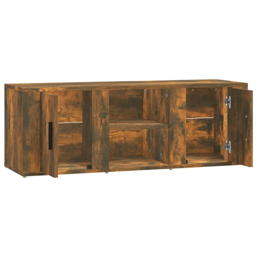 Tv-Meubel 100X31,5X35 Cm Bewerkt Hout Kleurig Gerookt eiken