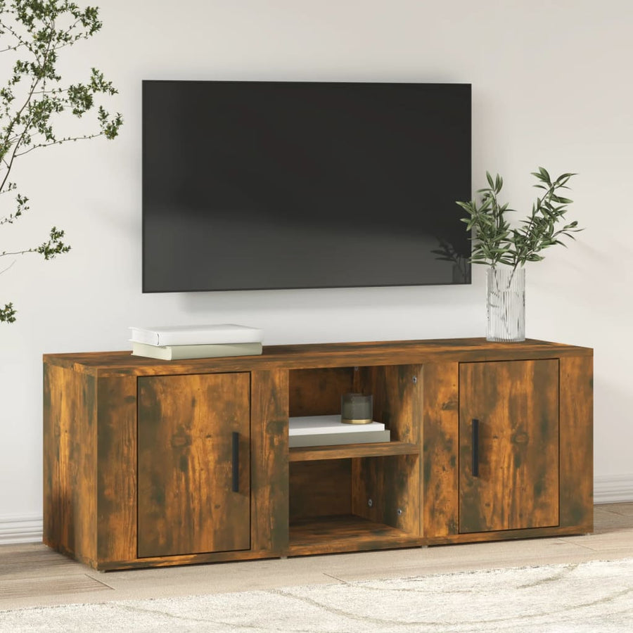 Tv-Meubel 100X31,5X35 Cm Bewerkt Hout Kleurig Gerookt eiken