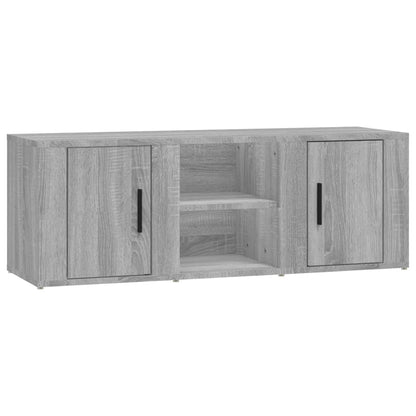 Tv-Meubel 100X31,5X35 Cm Bewerkt Hout Eikenkleurig Grijs sonoma