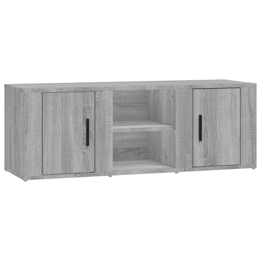 Tv-Meubel 100X31,5X35 Cm Bewerkt Hout Eikenkleurig Grijs sonoma