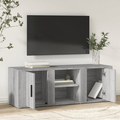 Tv-Meubel 100X31,5X35 Cm Bewerkt Hout Eikenkleurig Grijs sonoma