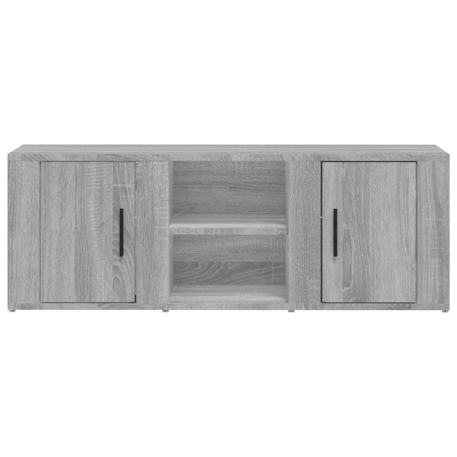 Tv-Meubel 100X31,5X35 Cm Bewerkt Hout Eikenkleurig Grijs sonoma