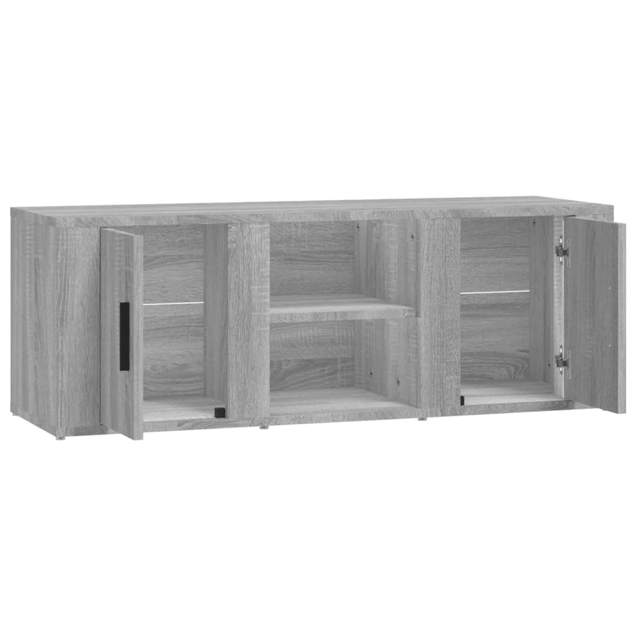 Tv-Meubel 100X31,5X35 Cm Bewerkt Hout Eikenkleurig Grijs sonoma
