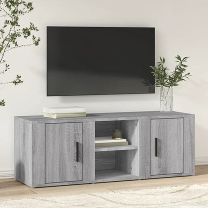 Tv-Meubel 100X31,5X35 Cm Bewerkt Hout Eikenkleurig Grijs sonoma