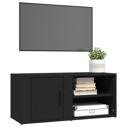Tv-Meubels 80X31,5X36 Cm Bewerkt Hout 2 Zwart