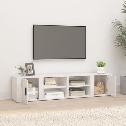 Tv-Meubels 80X31,5X36 Cm Bewerkt Hout 2 Hoogglans wit