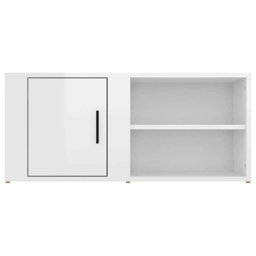 Tv-Meubels 80X31,5X36 Cm Bewerkt Hout 2 Hoogglans wit