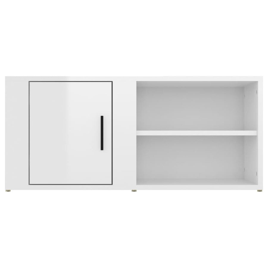 Tv-Meubels 80X31,5X36 Cm Bewerkt Hout 2 Hoogglans wit