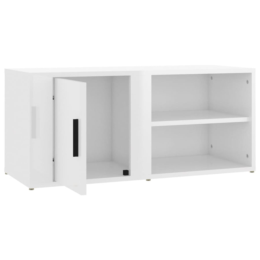Tv-Meubels 80X31,5X36 Cm Bewerkt Hout 2 Hoogglans wit