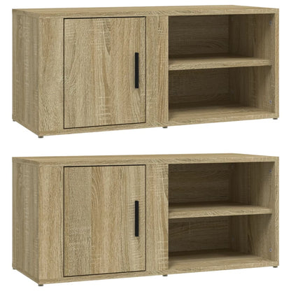 Tv-Meubels 80X31,5X36 Cm Bewerkt Hout Kleurig 2 Sonoma eiken