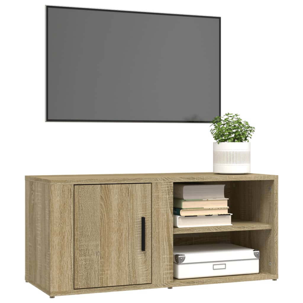 Tv-Meubels 80X31,5X36 Cm Bewerkt Hout Kleurig 2 Sonoma eiken