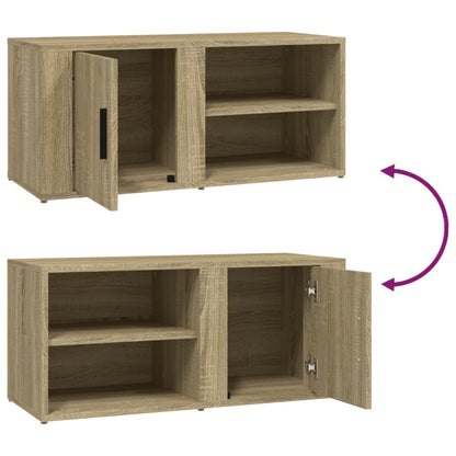 Tv-Meubels 80X31,5X36 Cm Bewerkt Hout Kleurig 2 Sonoma eiken
