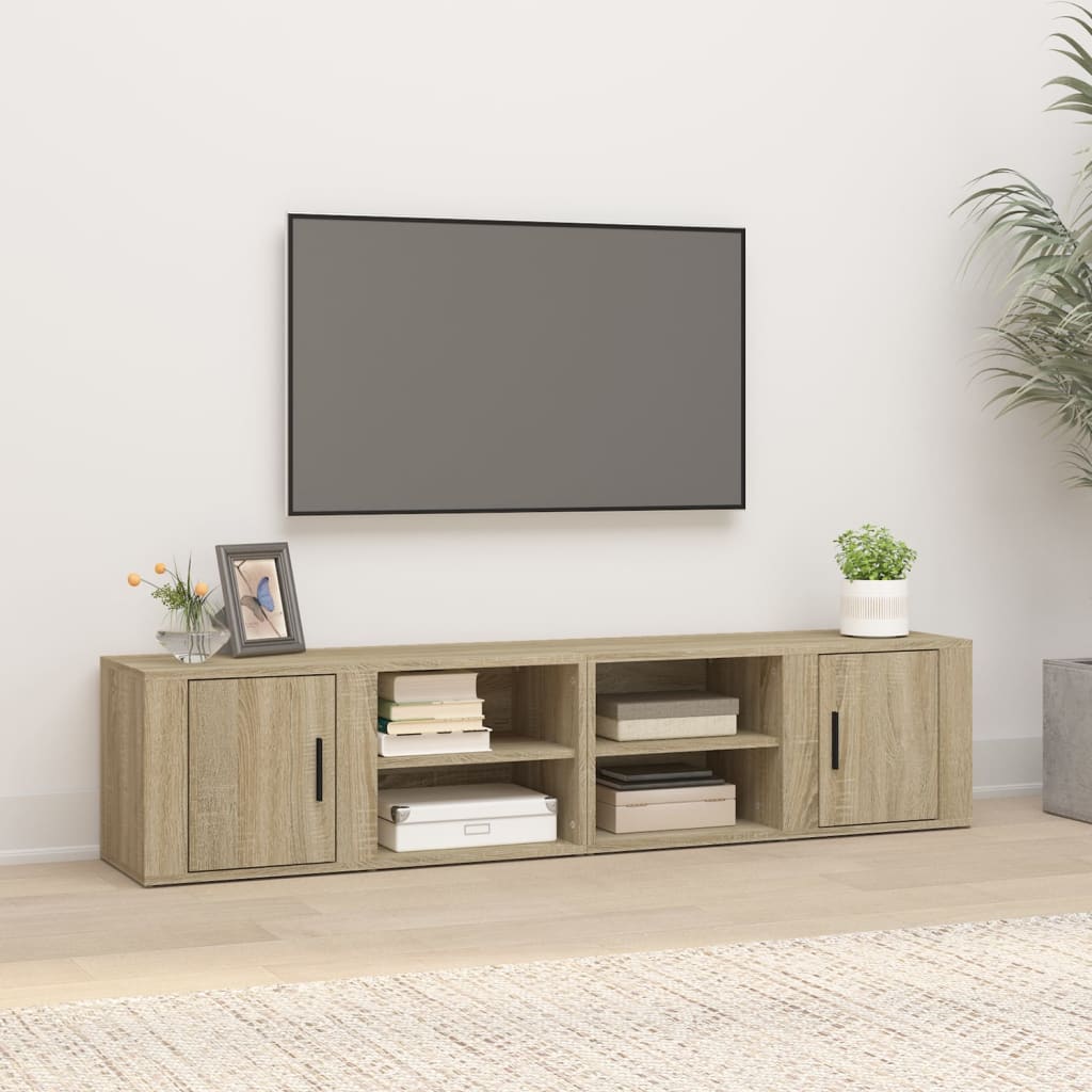 Tv-Meubels 80X31,5X36 Cm Bewerkt Hout Kleurig 2 Sonoma eiken