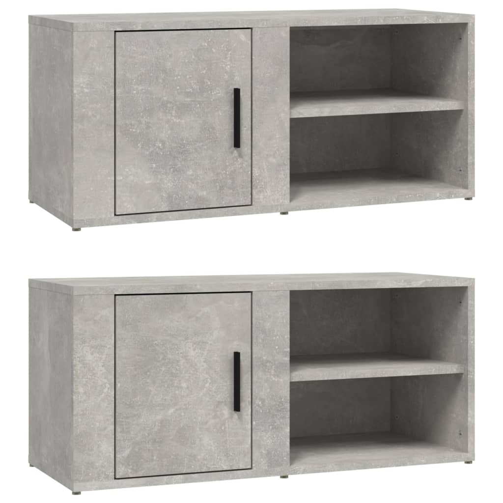 Tv-Meubels 80X31,5X36 Cm Bewerkt Hout 2 Betongrijs