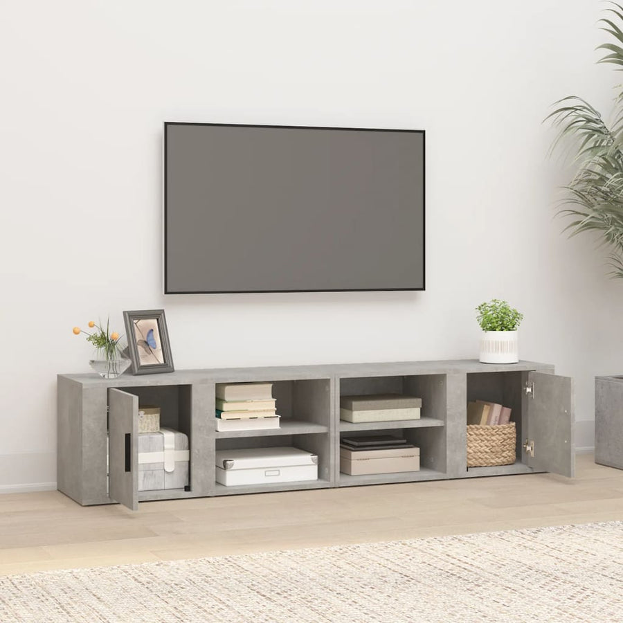 Tv-Meubels 80X31,5X36 Cm Bewerkt Hout 2 Betongrijs
