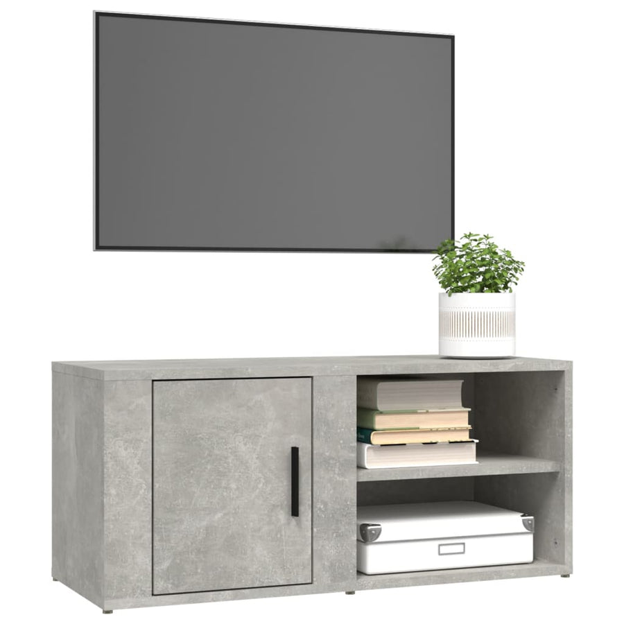 Tv-Meubels 80X31,5X36 Cm Bewerkt Hout 2 Betongrijs