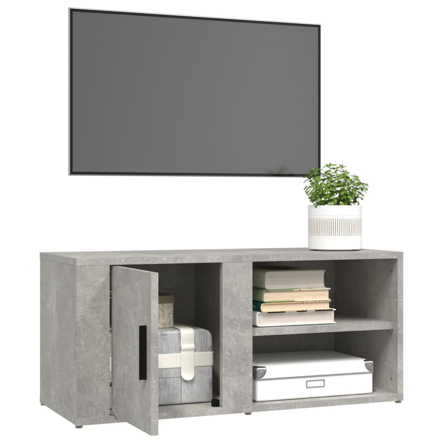 Tv-Meubels 80X31,5X36 Cm Bewerkt Hout 2 Betongrijs
