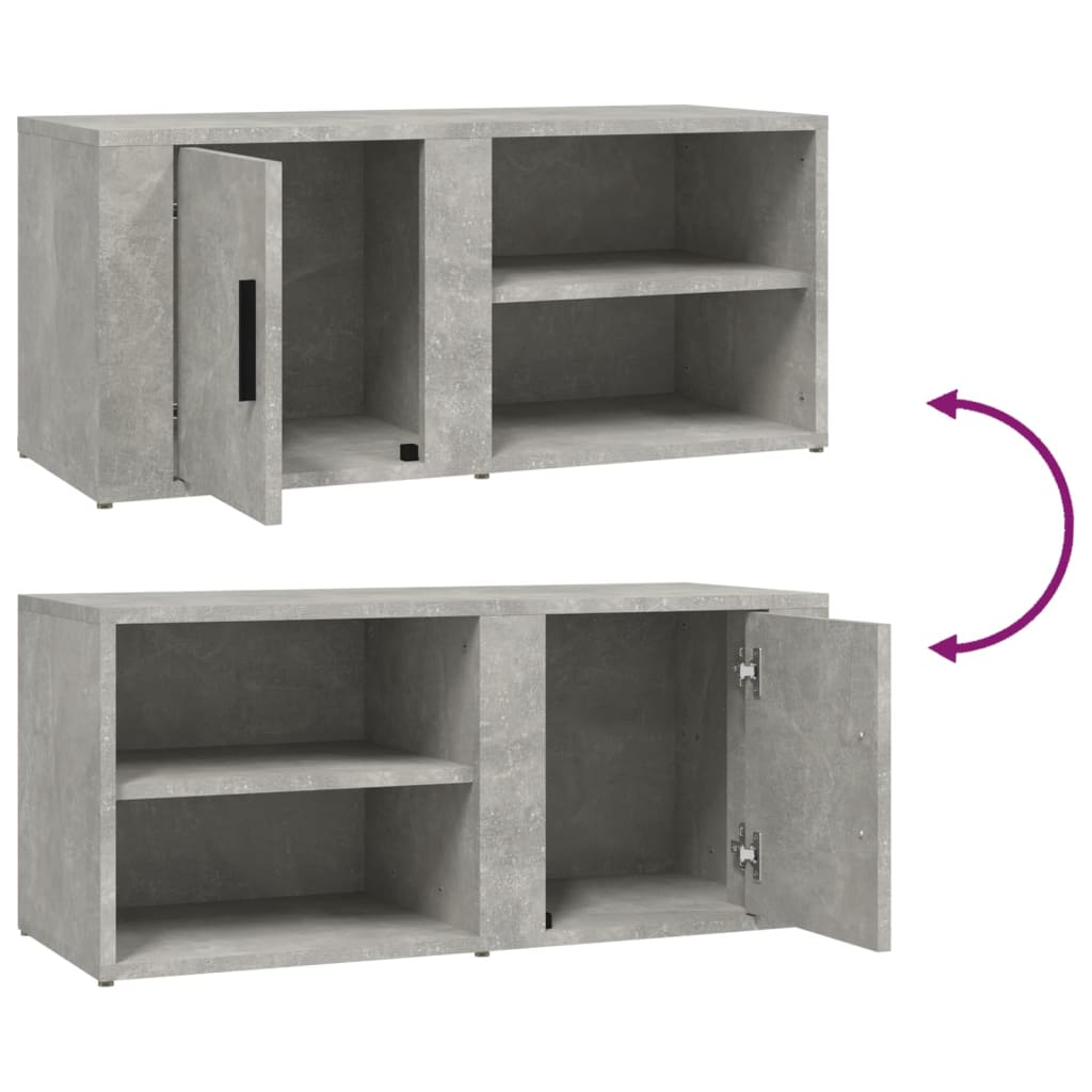 Tv-Meubels 80X31,5X36 Cm Bewerkt Hout 2 Betongrijs