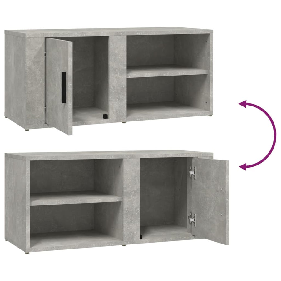 Tv-Meubels 80X31,5X36 Cm Bewerkt Hout 2 Betongrijs