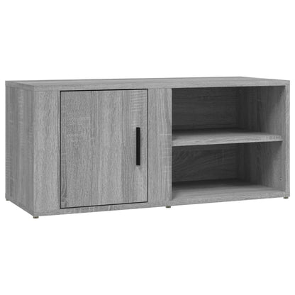Tv-Meubel 80X3,5X36 Cm Bewerkt Hout Eikenkleurig 1 Grijs sonoma