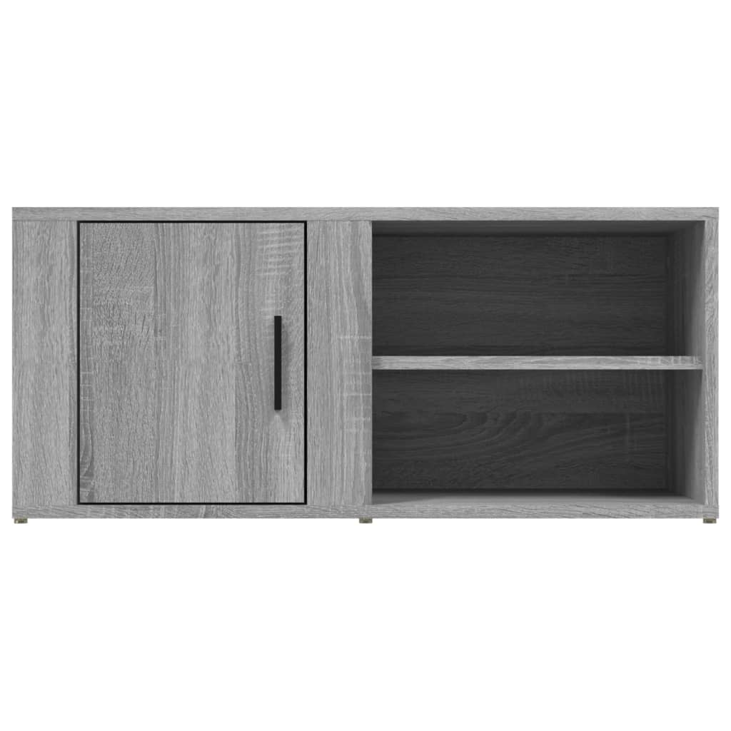 Tv-Meubel 80X3,5X36 Cm Bewerkt Hout Eikenkleurig 1 Grijs sonoma