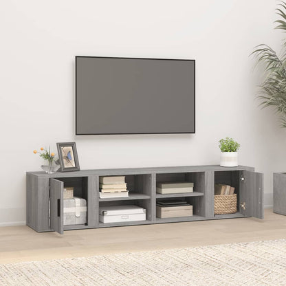 Tv-Meubels 80X31,5X36 Cm Bewerkt Hout Eiken 2 Grijs sonoma