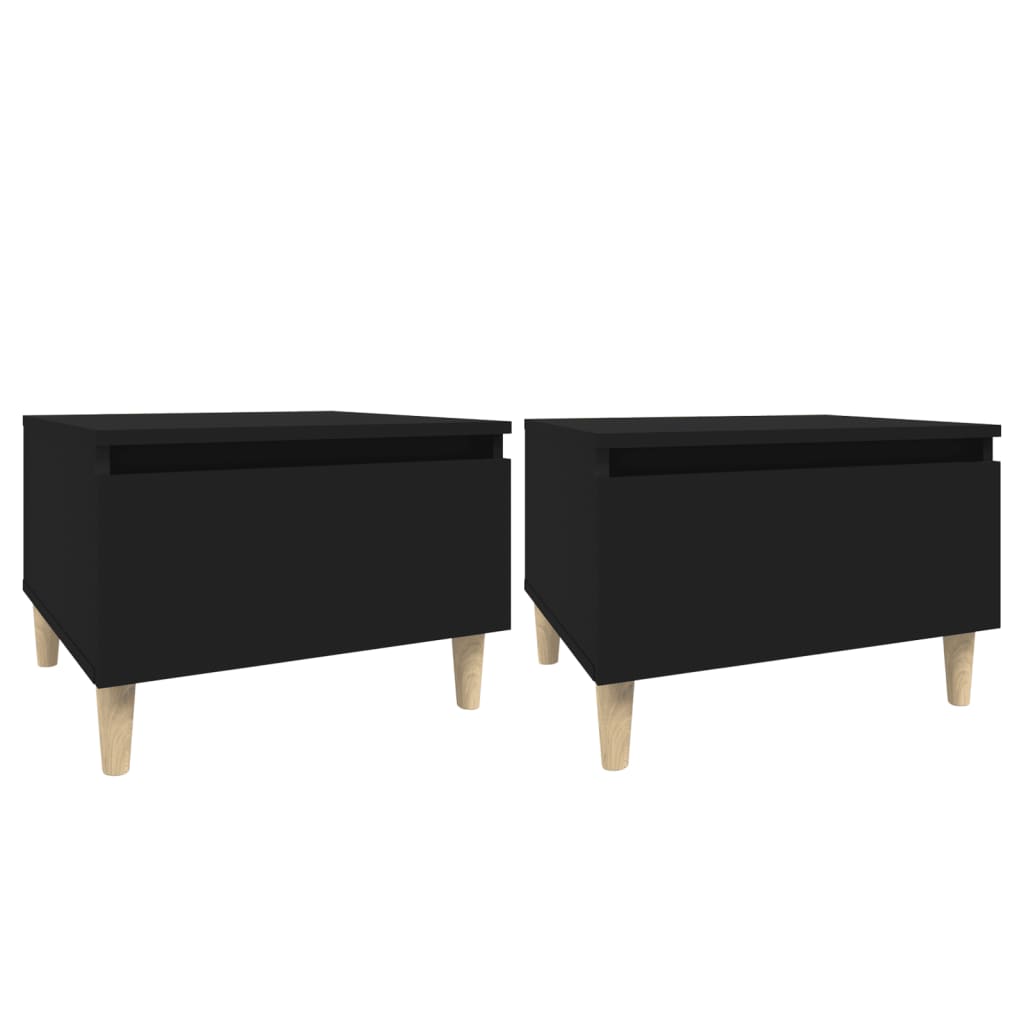 Bijzettafels 2 St 50X46X35 Cm Bewerkt Hout Zwart
