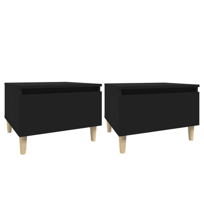 Bijzettafels 2 St 50X46X35 Cm Bewerkt Hout Zwart