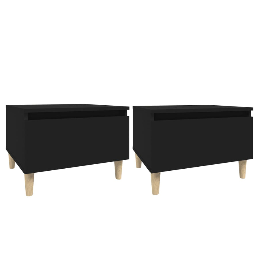 Bijzettafels 2 St 50X46X35 Cm Bewerkt Hout Zwart