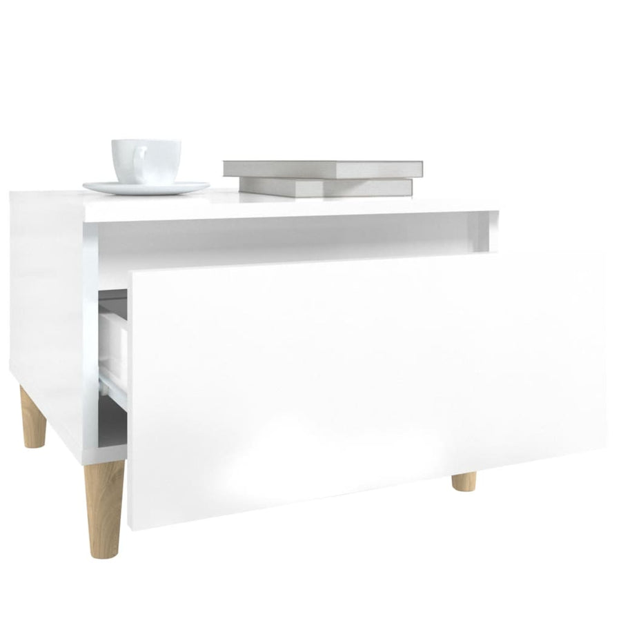 Bijzettafels 2 St 50X46X35 Cm Bewerkt Hout Hoogglans Wit