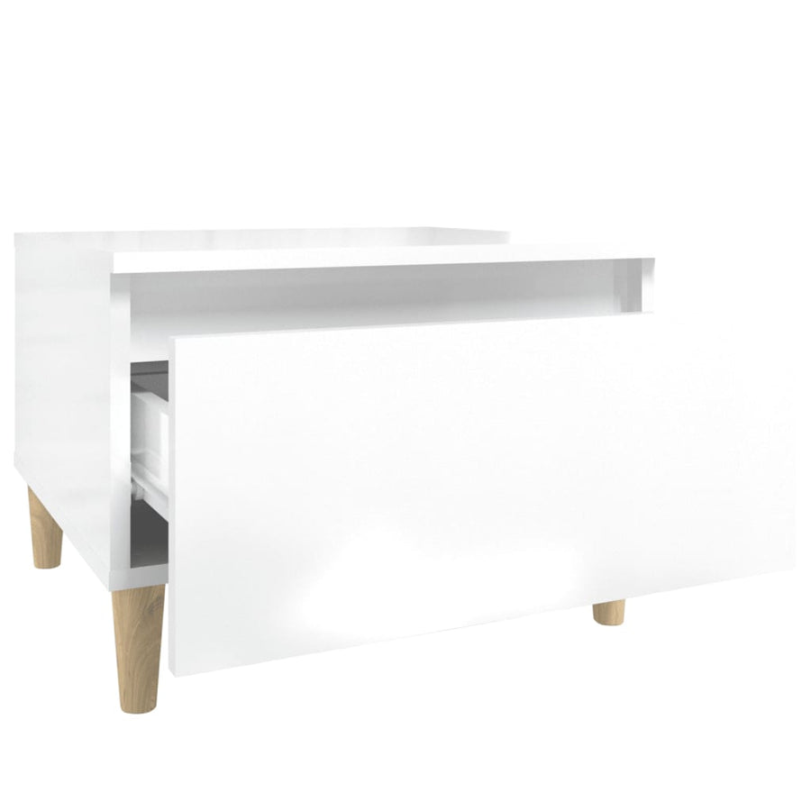 Bijzettafels 2 St 50X46X35 Cm Bewerkt Hout Hoogglans Wit